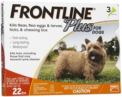 Frontline Plus for Dogs 0-22 lbs, Orange, 3 Pack