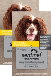 Sentinel Spectrum for Dogs 26-50 lbs, 12 Month (Yellow) 