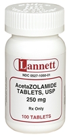 Acetazolamide 250 mg, 100 Tablets