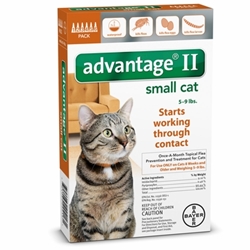 Advantage II for Cats 1-9 lbs, Orange, 6 Pack