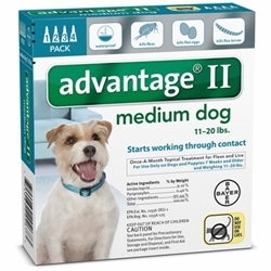 Advantage II for Dogs 11-20 lbs, Teal, 4 Pack