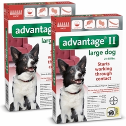 Advantage II for Dogs 21-55 lbs, Red, 12 Pack