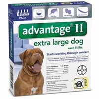 Advantage II for Dogs 55-100 lbs, Blue, 4 Pack