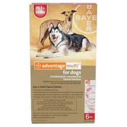 Advantage Multi For Dogs and Puppies 20-55 lbs, Red, 12 Pack