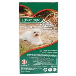 Advantage Multi For Dogs and Puppies 3-9 lbs, Green, 6 Pack