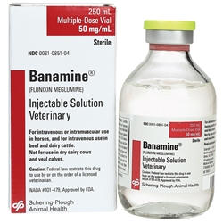 Banamine (Flunixin Meglumine) Injectable, 50 mg/mL, 250 mL