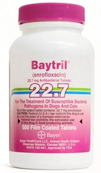 Baytril 22.7 mg, 500 Coated Tablets