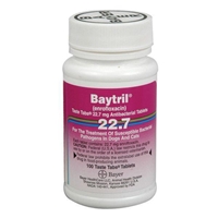 Baytril (enrofloxacin) 22.7 mg, 100 Taste Tablets