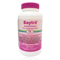 Baytril (enrofloxacin) 68 mg, 250 Enteric Coated Tablets