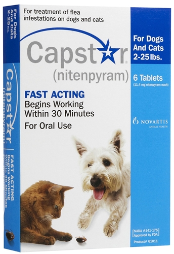 Capstar for Cats and Dogs 2-25 lbs, Blue, 6 Tablets