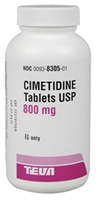 Cimetidine 800 mg, 100 Tablets