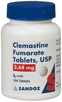 Clemastine Fumarate 2.68 mg, 100 Tablets