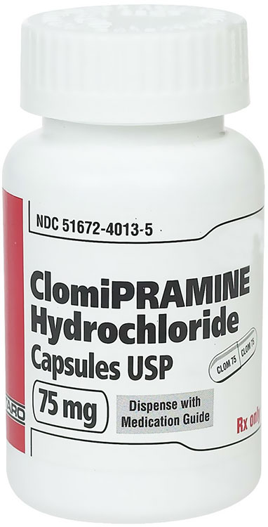 Clomipramine HCL 75 mg, 90 Capsules