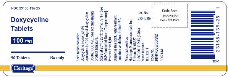 Doxycycline 100 mg, 100 Tablets