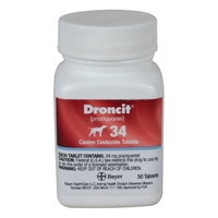 Droncit (Praziquantel) Canine 34 mg, 50 Tablets