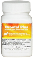 Drontal Plus Canine 2 to 25 lbs, 50 Tablets