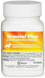 Drontal Plus Canine 2 to 25 lbs, 50 Tablets