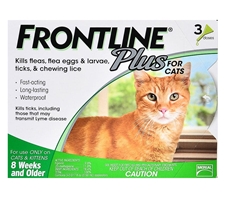Frontline Plus for Cats, Green, 3 Pack