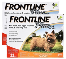 Frontline Plus for Dogs 0-22 lbs, Orange, 12 Pack