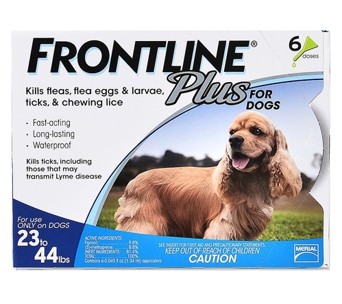 Frontline Plus for Dogs 23-44 lbs, Blue, 6 Pack