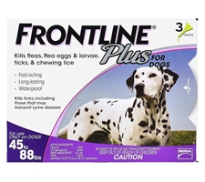 Frontline Plus for Dogs 45-88 lbs, Purple, 3 Pack