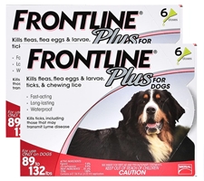 Frontline Plus for Dogs 89-132 lbs, Red, 12 Pack