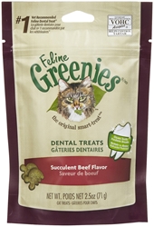 Feline Greenies Succulent Beef Flavor, 2.5 oz