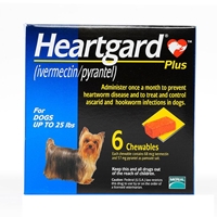Heartgard Plus for Dogs, up to 25 lbs, Blue, 6 Chewables