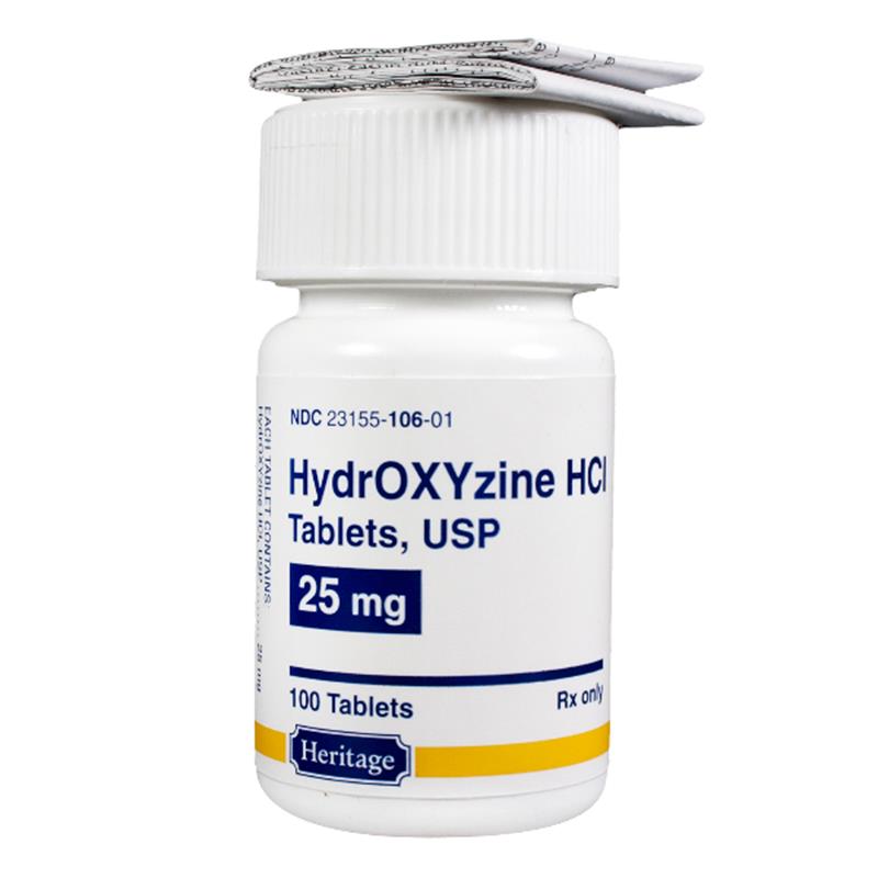 Hydroxyzine HCl 25 mg, 100 Tablets