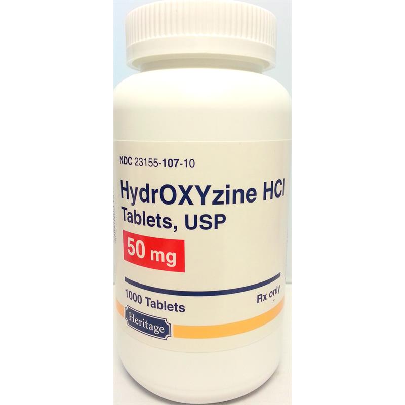 Hydroxyzine HCl 50 mg, 30 Tablets