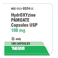 Hydroxyzine Pamoate 100 mg, 100 Capsules