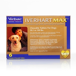 Iverhart Max for Dogs 51-100 lbs, Brown, 6 Pack