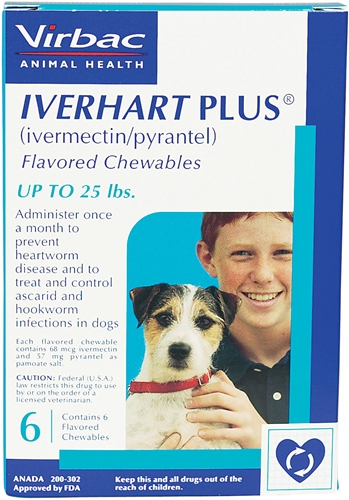 Iverhart Plus for Dogs 1-25 lbs, Blue, 6 Pack