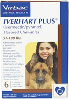 Iverhart Plus for Dogs 51-100 lbs, Brown, 6 Pack