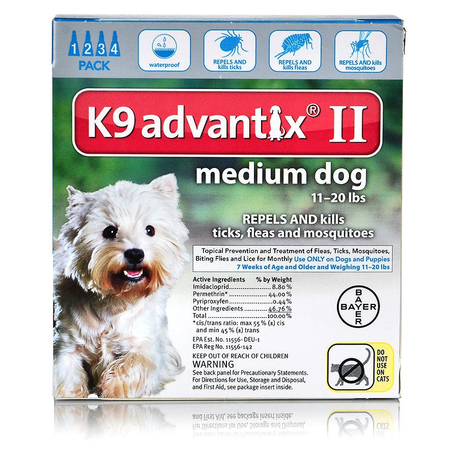 K9 Advantix II for Dogs 11-20 lbs, Teal, 4 Pack