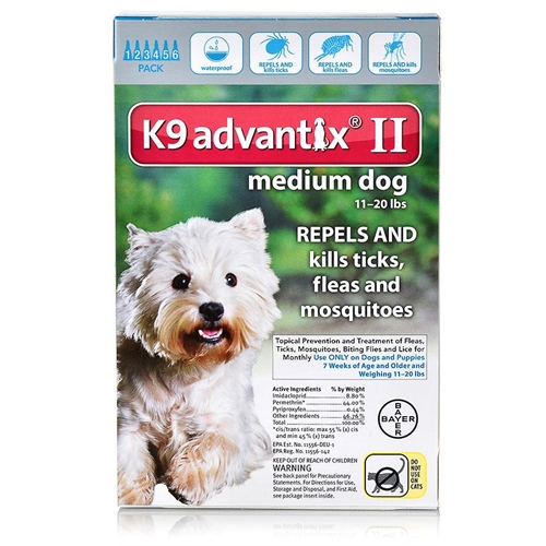 K9 Advantix II for Dogs 11-20 lbs, Teal, 6 Pack