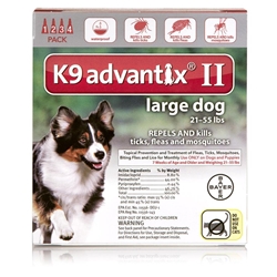 K9 Advantix II for Dogs 21-55 lbs, Red, 4 Pack