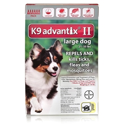 K9 Advantix II for Dogs 21-55 lbs, Red, 6 Pack