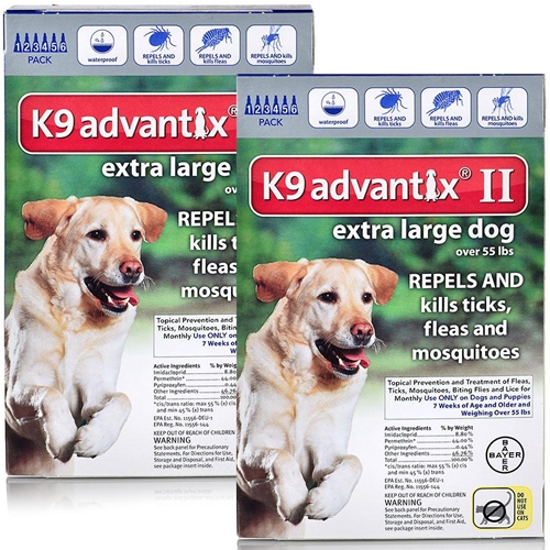 K9 Advantix II for Dogs over 55 lbs, Blue, 12 Pack