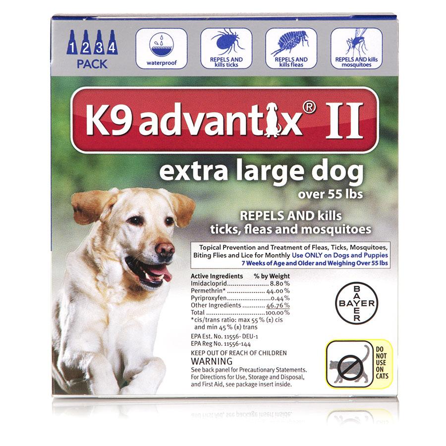 K9 Advantix II for Dogs over 55 lbs, Blue, 4 Pack