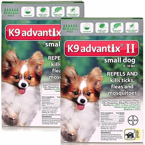 K9 Advantix II for Dogs up to 10 lbs, Green, 12 Pack