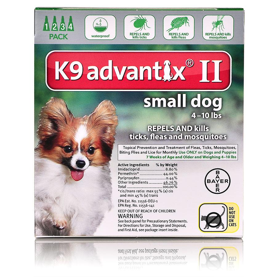 K9 Advantix II for Dogs up to 10 lbs, Green, 4 Pack