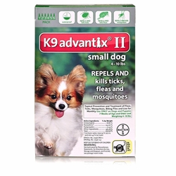 K9 Advantix II for Dogs up to 10 lbs, Green, 6 Pack