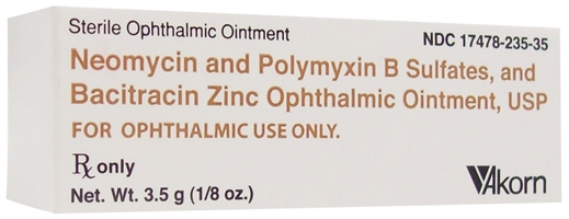 Neomycin, Polymyxin B, Bacitracin Opthalmic Ointment. with Hydrocortisone , 1/8 oz