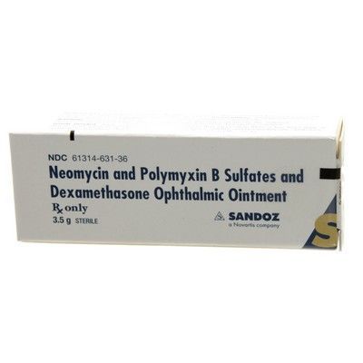 Neomycin, Polymyxin B, Dexamethasone Opthalmic Ointment, 1/8 oz