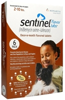 Sentinel for Dogs and Puppies up to 10 lbs, Flavor Tabs, Brown, 12 Pack