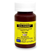 Soloxine (Levothyroxine) 0.2 mg, 250 Tablets