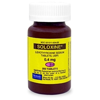 Soloxine (Levothyroxine) 0.4 mg, 250 Tablets