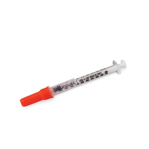 Syringe 1 cc, 25 gauge x 5/8 in, RL, Monoject, 100