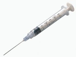 Syringe 3 cc, 22 gauge x 3/4 in